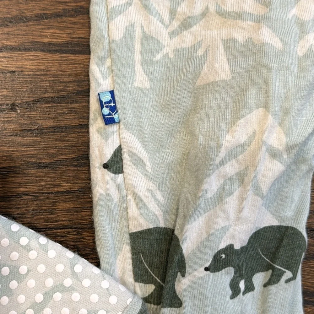 KicKee Pants Print Footie with Zipper Aloe Bears and Treeline bamboo pajamas